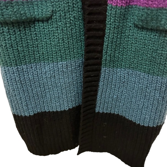 Torrid Long Stripe Color Block Black Red SZ 0 Cardigan - Picture 14 of 15